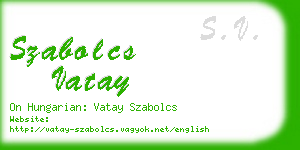 szabolcs vatay business card